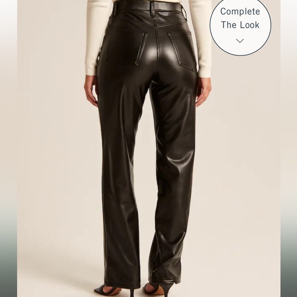 Curve Love Vegan Leather 90s Straight Pants - Picture 2 of 5